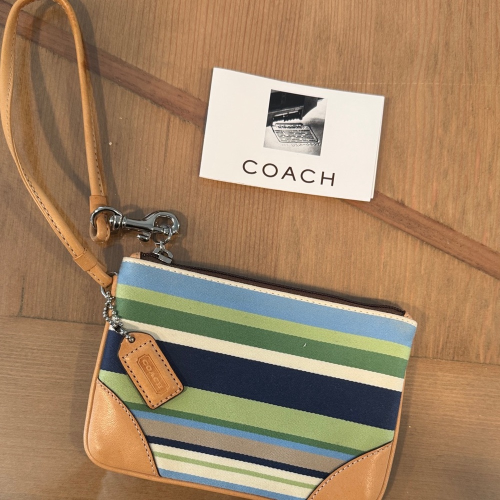 Coach Multicolor Striped Wristlet